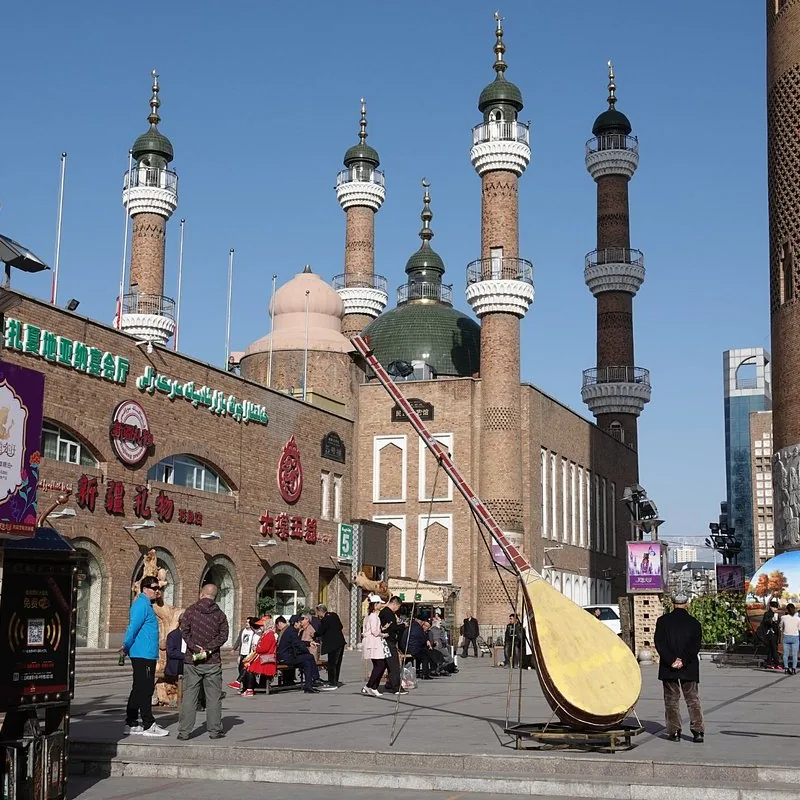 Grand Bazaar square and the Silk Road Tower