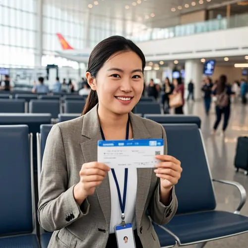Guide with welcome sign at Lanzhou airport